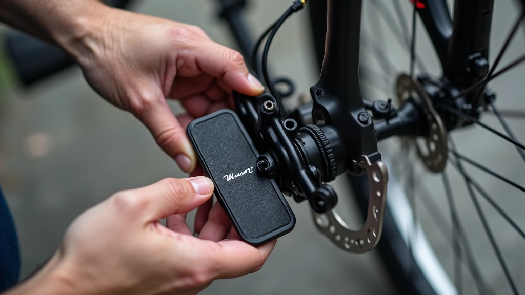 Inspección de pastillas de freno de bicicleta desde arriba