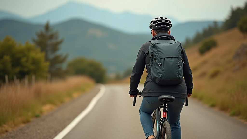 Mochila con equipamiento esencial para ruta en bicicleta