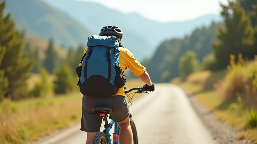 Mochila con equipamiento esencial para la ruta en bicicleta